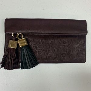 India Hicks Wine Carman Clutch plus Bonus Black Tassel